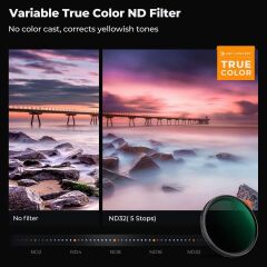 K&F Concept 72mm NANO-X ND2-32  (1-5 Stop) True Color Ultra  Değişken Filtre