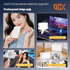 GDX CF-40 Bicolor Cep Telefonu Fotoğrafçılığı 40W Mini Taşınabilir SLR Dış Mekan Canlı Yayın Çekim Stüdyo Video Dolgu Işığı