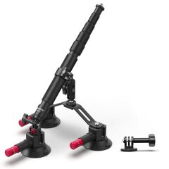 CA065 3 Vantuzlu Aksiyon Kamera Tutucu & Uzatma Kolu 110cm