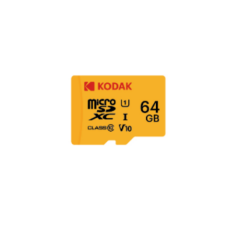 Kodak 64GB UHS-I C10 U1 V10 Micro SD Kart + Adaptör (Sarı)
