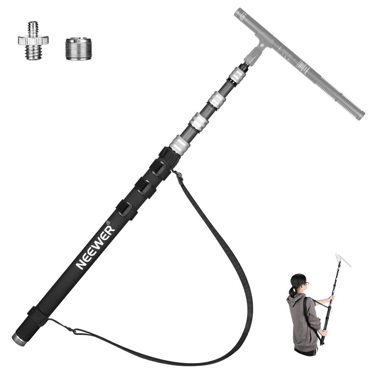 MS300C Mikrofon için Karbon Boom Kolu 300cm Gri
