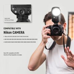 Z2PRO-N Nikon Uyumlu 76W Yuvarlak Kafa Akülü Tepe Flaşı