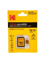 Kodak 512GB UHS-I U3/V30/A2 Colorful Micro SD + Adaptör