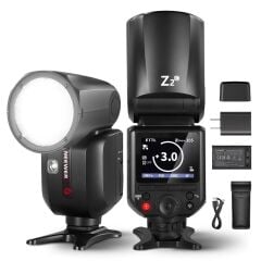 Z2PRO-C Canon Uyumlu 76W Yuvarlak Kafa Akülü Tepe Flaşı