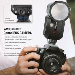 Z2PRO-C Canon Uyumlu 76W Yuvarlak Kafa Akülü Tepe Flaşı