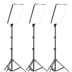 Gdx P300TS BiColor Fotoğrafçılık ve Stüdyo Aydınlatması 80 Watt LED Video Panel Sürekli Işık Üçlü Set
