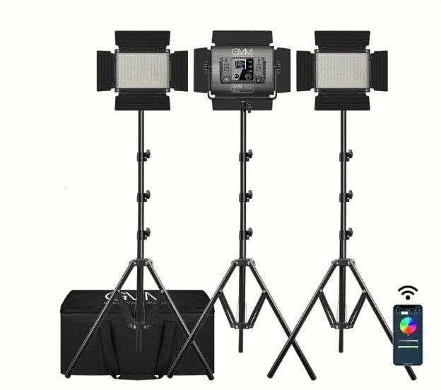 GVM 880RS 60W RGB LED Panel 3'lü Işık Seti (Ayaklı&Çantalı)