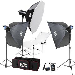 Gdx BM400 3'lü Paraflaş Set + Çekim Masası 1x2 Metre