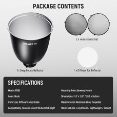 NEEWER FR30 11.6''/29.5cm Deep Focus Reflektör ve Petek Seti