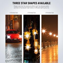 NEEWER 82mm 3'lü Yıldız Filtre Kiti (4, 6, 8 Noktalı)