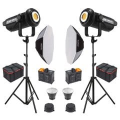 GDX LV-700C-II 2'li Full Set (95 cm Bowens Octagon Softbox + 260 cm Kalın Işık Ayağı)