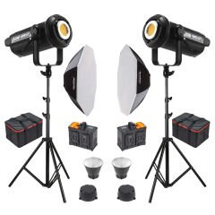 GDX LV-700C-II 2'li Full Set (95 cm Bowens Octagon Softbox + 260 cm Kalın Işık Ayağı)