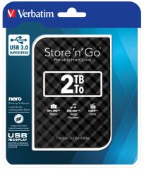VERBATIM 2TB USB 3.0 BLACK PORTABLE HARD  DİSK