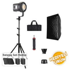 GDX HDB-135R RGB Full Set (Gridli 60x90 Softbox + 260 cm Kalın Işık Ayağı) - Batarya Seti Hediyeli