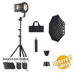 GDX HDB-135R RGB Full Set (Gridli 95cm Octagon + 260 cm Kalın Işık Ayağı) - Batarya Seti Hediyeli