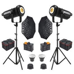 Gdx LV-700C-II B Bi Color Led Video Işığı 2'li Full Set (Gridli 140 Octa Softbox + 260 cm Kalın Işık Ayağı)