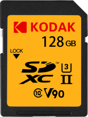 Kodak 128GB UHS-II U3 V90 SD Hafıza Kartı (280MB/s - 240MB/s)
