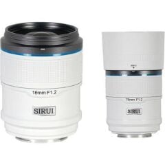 Sirui Sniper 16mm & 75mm F1.2 Lens Kiti (E Mount, Beyaz)