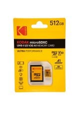 Kodak 512GB UHS-I U3/V30/A1 Micro SD Hafıza Kartı + Adaptör (Sarı)