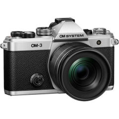 Olympus OM System OM-3 Gövde Gümüş  + M.Zuiko 12-45mm F4 Pro Objektif Kiti
