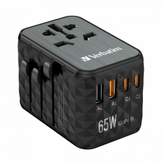 VERBATIM 32120 - V GAN3 UNIVERSAL TRAVEL ADAPTER UTA-05 Evrensel Seyahat Adaptörü 65W
