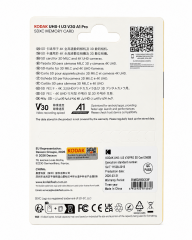 Kodak 256GB UHS-I U3 V30PRO SD Hafıza Kartı (160MB/s - 145MB/s)