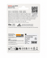 Kodak 32GB UHS-I U3/V30/A1 Micro SD Hafıza Kartı + Adaptör (Kırmızı)