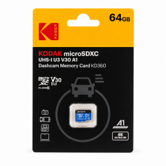 Kodak 64GB UHS-I U3/V30/A1 Araç Kamerası İçin Micro SD Kart KD360