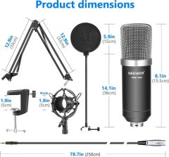 Neewer NW-700 Pro Condenser Microphone and Monitor Headphones 7-in-1 Kit