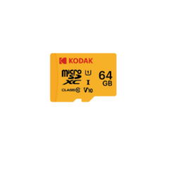 Kodak 64GB UHS-I C10 U1 V10 Micro SD Kart + Adaptör (Sarı)