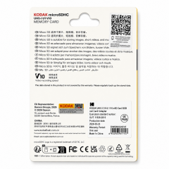 Kodak 32GB UHS-I C10 U1 V10 Micro SD Kart + Adaptör (Kırmızı)