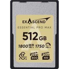 Exascend 512GB Essential Pro Max CFexpress 4.0 Type A Hafıza kartı / 1800 MB/S Okuma Yazma VPG800(Kopya)