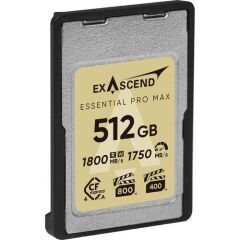 Exascend 512GB Essential Pro Max CFexpress 4.0 Type A Hafıza kartı / 1800 MB/S Okuma Yazma VPG800(Kopya)