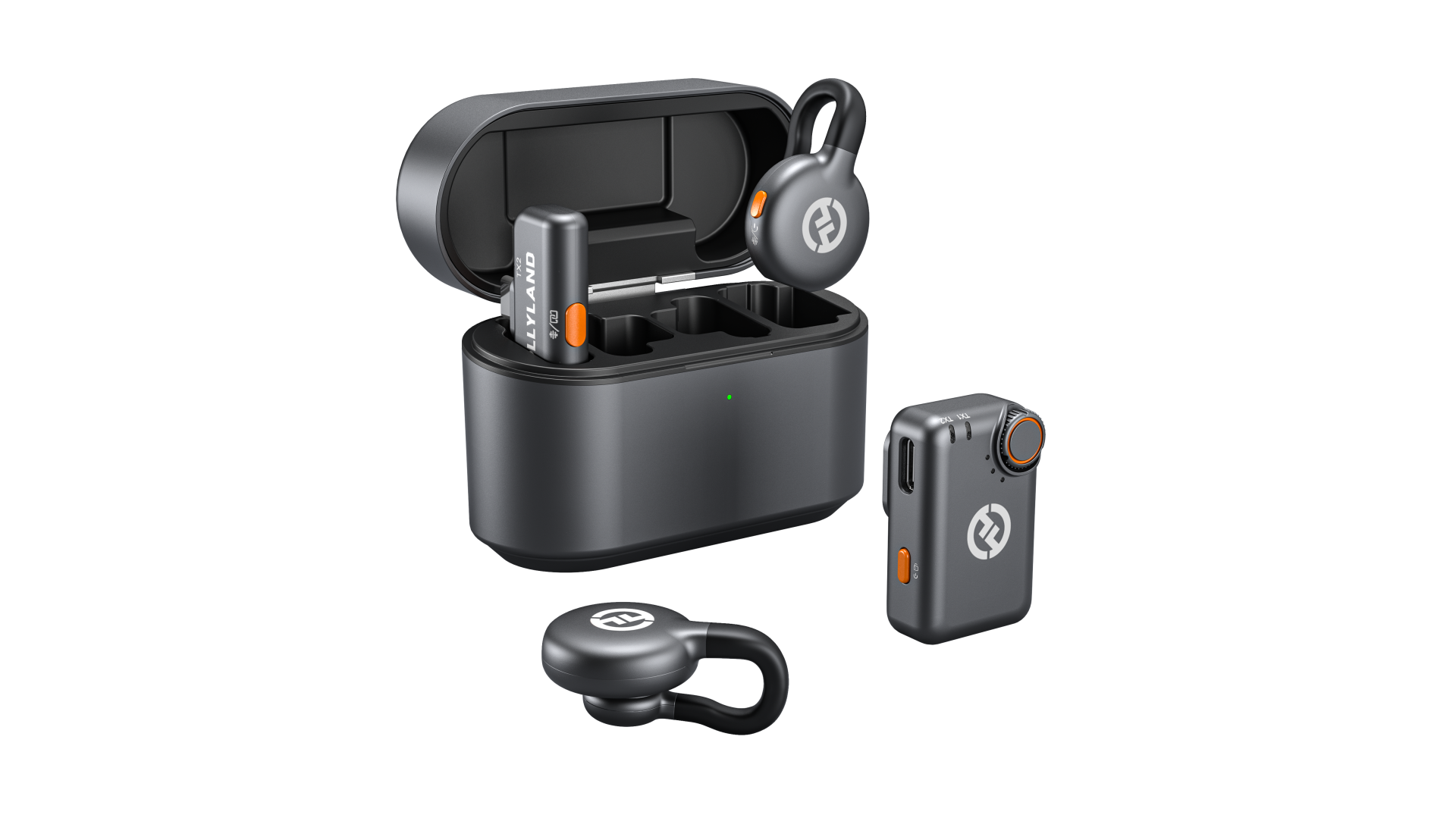 Hollyland Lark M2S Mini Combo İkili Kablosuz Mikrofon Sistemi - Siyah