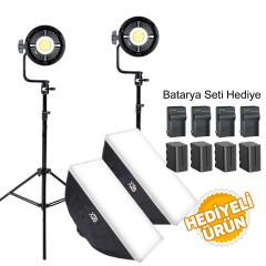 Gdx HDB-80W 2'li Led Video Işığı - Batarya Seti Hediyeli