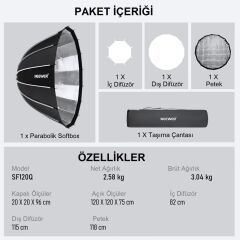 NEEWER 120cm Parabolic Softbox