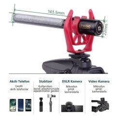 Lensgo DMM2 Kamera Üstü Shotgun Mikrofon Seti