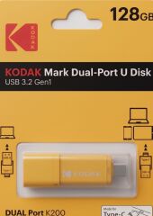 Kodak 128GB 3.2 Gen1 Type-C + USB Bellek  (K200Y)
