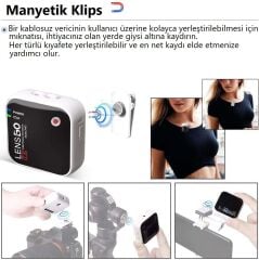 Lensgo 348C Beyaz 1V1 Kablosuz Tekli Mikrofon Seti