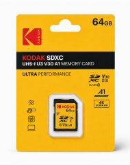 Kodak 64GB UHS-I U3 A2 V30 Ultra DDR SD Hafıza Kartı