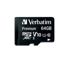 Verbatim 64GB 90Mb/S Premium U1 Micro Sdxc Class 10 (inc Adaptor)(44084)
