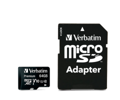 Verbatim 64GB 90Mb/S Premium U1 Micro Sdxc Class 10 (inc Adaptor)(44084)