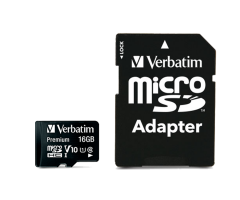 Verbatim 16GB 80Mb/S Premium U1 Micro Sdhc Class 10 (inc Adaptor)