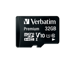 Verbatim 32GB 90Mb/S Premium U1 Micro Sdhc Class 10 (inc Adaptor)(44083)