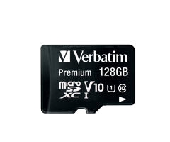 Verbatim 128GB 90Mb/S Premium U1 Micro Sdxc Class 10 (inc Adaptor)