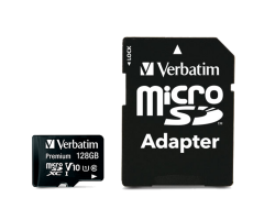 Verbatim 128GB 90Mb/S Premium U1 Micro Sdxc Class 10 (inc Adaptor)