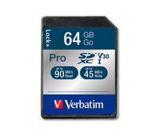 Verbatim 64GB Pro U3 Sdxc Class 10 Uhs-i (90Mb/Sn. - 45Mb/Sn.)