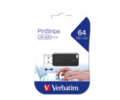 Verbatim 64GB Pinstripe Usb-A 2.0 Flash Bellek Siyah Renk(49065)