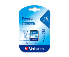 Verbatim 16GB 80Mb/S Premium U1 Sdhc Sd Card Class 10(43962)