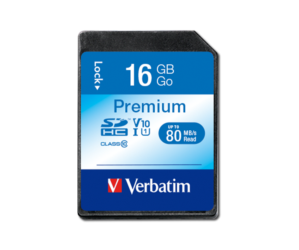Verbatim 16GB 80Mb/S Premium U1 Sdhc Sd Card Class 10(43962)